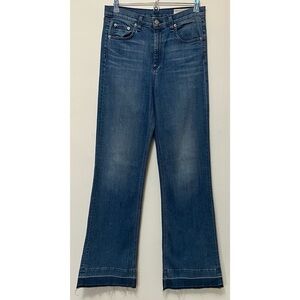 Rag & Bone • 29 • High Rise Wide Leg Justine Raw Hem Denim Jeans Whitby
